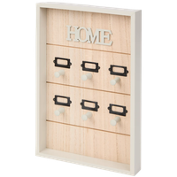 Skrzynka szafka wieszak na klucze 6 haczyków Home beżowa