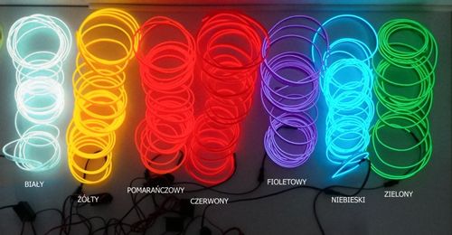 Światłowód EL WIRE Ambient Taśma LED 1m 12V Biały na Arena.pl