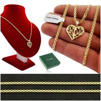 ZŁOTY NASZYJNIK SERCE 925 ŁAŃCUSZEK ZAWIESZKA PREZENT DLA KOBIETY ŻONY