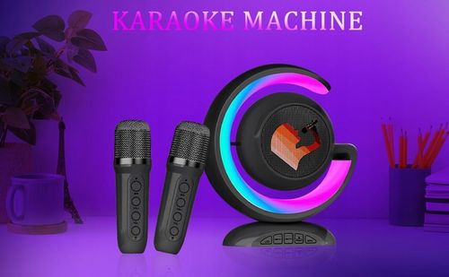 BEZPRZEWODOWY ZESTAW DO KARAOKE DLA DZIECI BLUETOOTH GŁOŚNIK + 2 MIKROFONY na Arena.pl