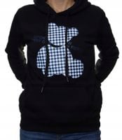 BLUZA z misiem ocieplana damska z kapturem i kieszeniami, M/L CZARNA