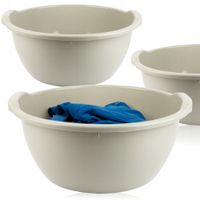 OKRĄGŁA MISKA UNIWERSALNA MISA DO ŁAZIENKI OGRODU NA PRANIE 44L BEŻOWA