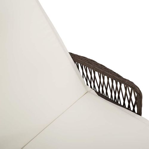 Leżak z poduszką 2 pcs Brązowy 35 x 35 x 32cm polirattan na Arena.pl