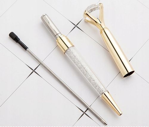 długopis Z DIAMENTEM i KRYSZTAŁKAMI biały damski na Arena.pl