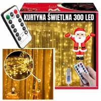 KURTYNA ŚWIETLNA girlanda światełka NA OKNO +PILOT