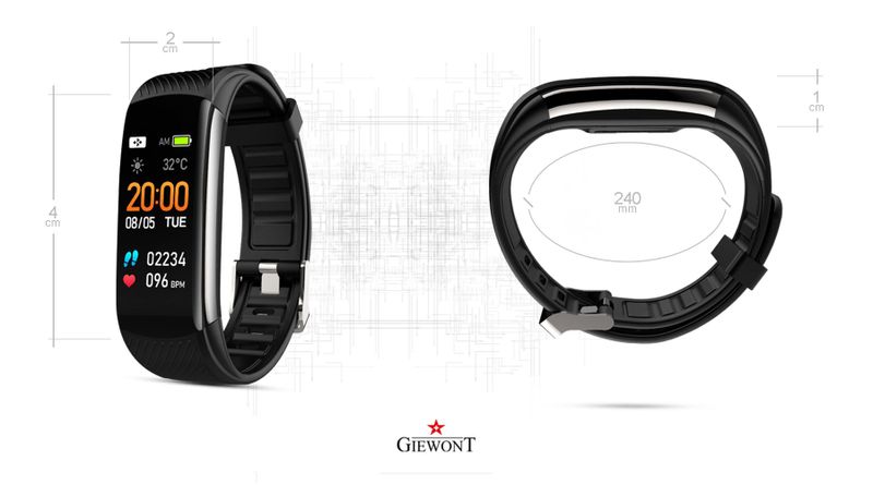 Smartband Giewont Czarny GW200-2 + Pasek Biały zdjęcie 7