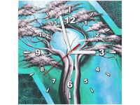 30X30CM ZEGAR DRZEWO O PÓŁNOCY OBRAZ DREWNO