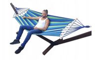 DUŻY MOCNY STELAŻ + HAMAK DWUOSOBOWY zestaw przenośny COMFORT ZONE do 300KG