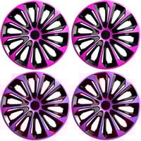 4x Kołpaki 16 cali uniwersalne NRM STRONG RÓŻOWO CZARNE Komplet Kołpaków