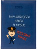 KALENDARZ A6 2026 TYGODNNIOWY PLANER nadruk UV PREZENT DLA POLICJANTA