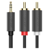 ugreen av102 kabel 2x rca (cinch) jack 3.5 mm 1,5m (czarny)