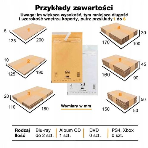 Koperty bąbelkowe C13 225x170 E-Pack BIAŁE FSC HURT x100 na Arena.pl