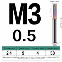 Frez do gwintowania jednoostrzowy Rozmiar: M3x0.5x50L - DLC