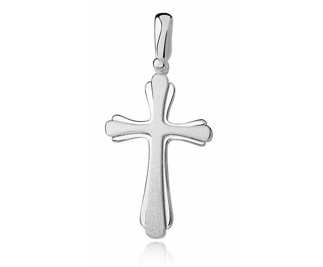 SREBRNY WISIOREK KRZYŻ KRZYŻYK PIASKOWANY SATYNA zdjęcie 1