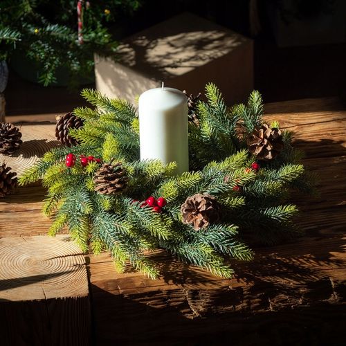 WIANEK ŚWIĄTECZNY STROIK NA DRZWI STÓŁ WIENIEC OZDOBA PREMIUM ŚWIĘTA 45 cm na Arena.pl