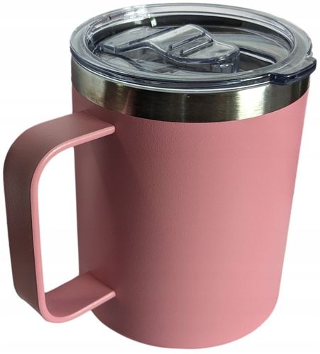 Kubek termiczny z uchwytem do Kawy Yerba Mate różowy 350ml na Arena.pl