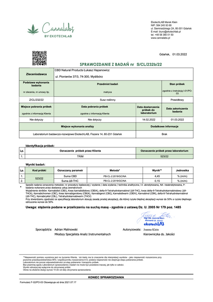 Susz konopny CBD Trim 5 g zdjęcie 6