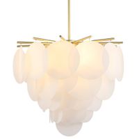 Designerska LAMPA wisząca TROMSO P04094BR Cosmolight nowoczesny zwis z łańcuszkami mosiądz