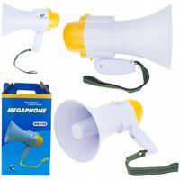 MEGAFON Z WBUDOWANA SYRENA NAGRYWANIE PROTEST MOCNY