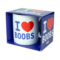 happy jackson kubek ceramiczny i love boobs 400ml biały prezent