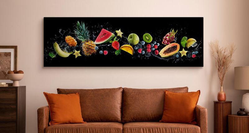 Obraz Canvas Do Jadalni OWOCE Jedzenie Abstrakcja 3D 145cm x 45cm zdjęcie 5