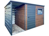 Schowek - domek ogrodowy 2,5x2m - wiata 1m - drzwi - okno dach TS1181