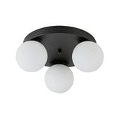 KINKIET CZARNY STAL SZKŁO IP20 LED E27 3X35W