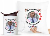 Zestaw Poduszka + Kubek Prezent Andrzej Duda Pis Z Nadrukiem Ze Zdjęciem