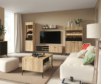 Meblościanka Zestaw Mebli Do Salonu 2 Dąb Castello + Czarny AGNES ML