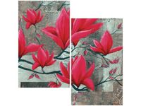 60X60CM FUKSJOWA MAGNOLIA DWU OBRAZ ŚCIAN