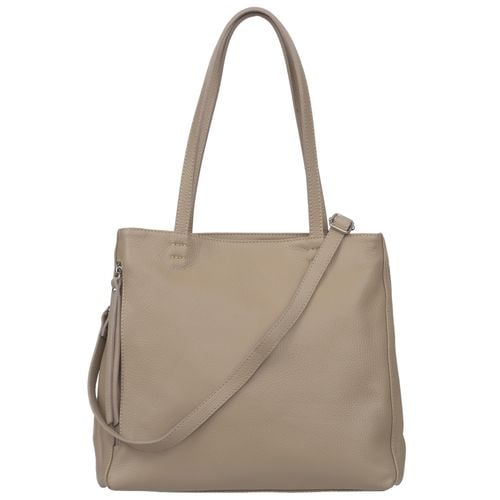 VERA PELLE torebka damska skórzana shopper z paskiem na ramię V514 beżowa na Arena.pl