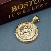 ZŁOTY MEDALIK RELIGIJNY Z ŚW. KRZYSZTOFEM NA ŁAŃCUSZEK PATRON KIEROWCÓW