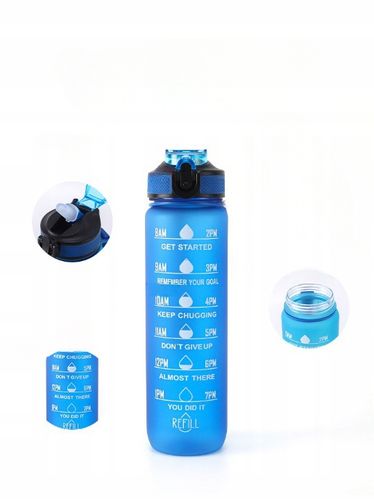 BUTELKA NA WODĘ BIDON SPORTOWY Z MIARKĄ Z PODZIAŁKĄ NA SIŁOWNIE FITNESS 1L na Arena.pl