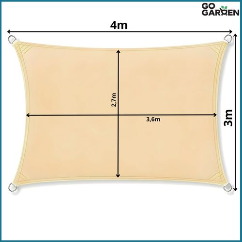Żagiel markiza na taras balkon daszek przeciwsłoneczny UV słońce beżowy 4x3 na Arena.pl