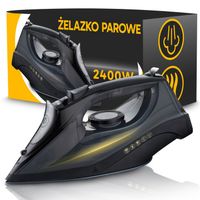 MOCNE ŻELAZKO PAROWE DUŻA MOC 2400W CERAMICZNA POWŁOKA ANTI-DRIP ANTI-CALC