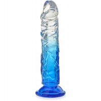 ELASTYCZNE ŻELOWE SEX DILDO DONG 17cm DWUKOLOROWY SZTUCZNY PENIS