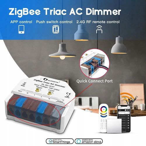 Ultra Mini Ściemniacz ZigBee + RF Dimmer HUE TUYA Smart Life Gledopto na Arena.pl