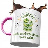 Kubek Różowy Śmieszny Może Zawierać Wódkę Z Nadrukiem Ze Zdjęciem