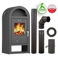 PIEC PIECYK KOMINEK ECO STALOWY HESTIA 7,5KW + AKCESORIA KOMINKOWE ZESTAW