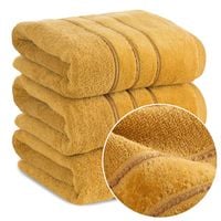 Ręcznik kąpielowy miękki puszysty gram. 500 GSM 70x140 SIBEL musztardowy