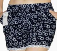 Spodenki z koronką szorty damskie duże z kieszeniami r 2/3XL granatowe