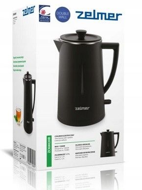 Czajnik bezprzewodowy elektryczny Zelmer ZCK8020B Czarny 1,7L Double Wall na Arena.pl