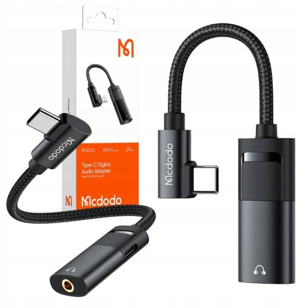 MCDODO PRZEJŚCIÓWKA ADAPTER USB TYP C DO AUX + USB-C DO SŁUCHAWEK ŁADOWANIA zdjęcie 1