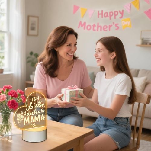 Lampka LED dla Mamy Kocham Cię Mamo 18x10 cm Prezent na Dzień Matki na Arena.pl