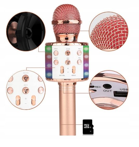 MIKROFON BEZPRZEWODOWY KARAOKE BLUETOOTH KOLORY zdjęcie 7