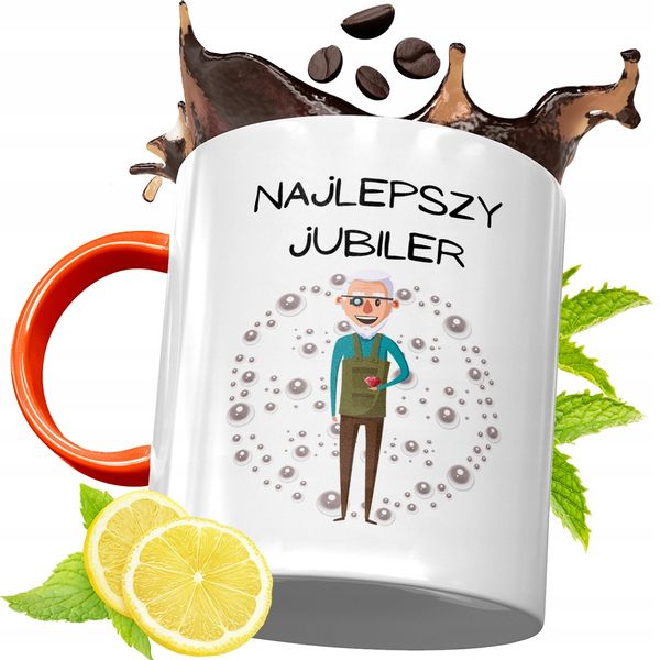 Kubek Pomarańczowy Dla Jubilera Prezent Z Nadrukiem Ze Zdjęciem zdjęcie 1