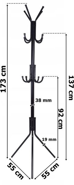 Wieszak stojący Pablo czarny zdjęcie 2
