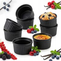 FOREMKI DO MUFFINKÓW BABECZEK PORCELANOWE CZARNE DO PIECZENIA ZESTAW 6sztuk