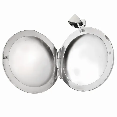 ELEGANCKI OKRĄGŁY SREBRNY OTWIERANY WISIOREK SEKRETNIK PUZDERKO WZOREK WZÓR na Arena.pl