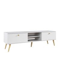 RTV BOHO 170 cm z szufladami na wysokich nogach - Biały mat